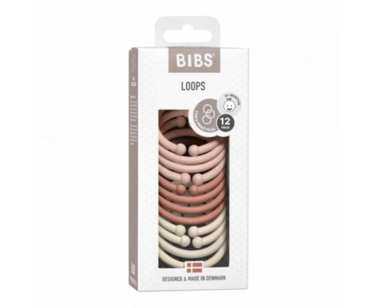 Іграшки - прорізувачі BIBS Loops 12 PACK Blush/Woodchuck/Ivory