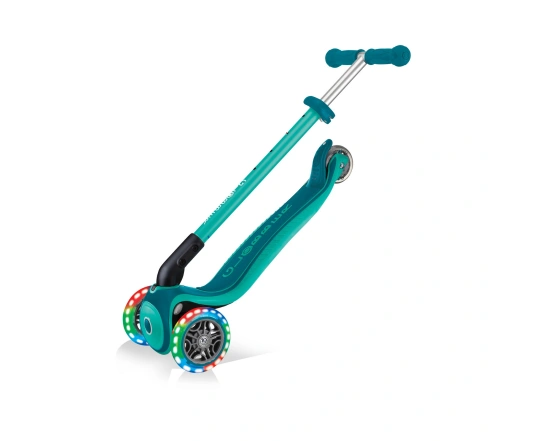 Самокат GLOBBER серії PRIMO FOLDABLE PLUS LIGHTS, зелений, колеса з підсвіткою, 50кг, 3+