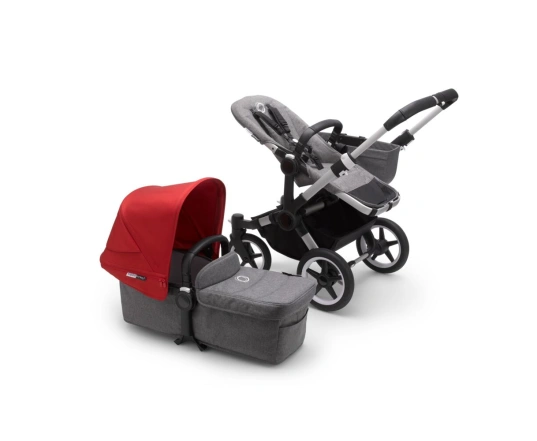 Универсальная коляска 2в1 Bugaboo Donkey3 Mono Alu/Grey Melange/Red