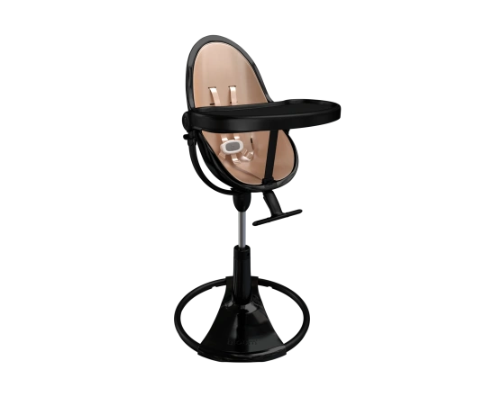 Стульчик для кормления Bloom Fresco Black в комплекте с вкладышами из экокожи - Rose Gold