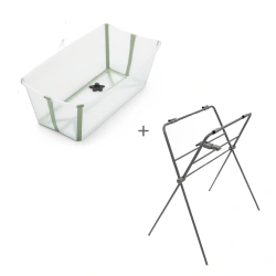 Комплект ванночка для купання Stokke FLEXI BATH та ніжки FLEXI BATH Stand - зелений - зображення