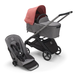 Универсальная коляска 2в1 Bugaboo Dragonfly Sunrise red/Grey mélange-Grey mélange - изображение