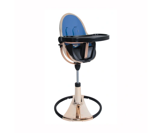 Стільчик для годування Bloom Fresco Rose Gold в комплекті із вставками з екошкіри  - Riviera blue