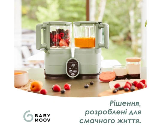 Блендер-пароварка Babymoov NUTRIBABY GLASS - селадон зелёный