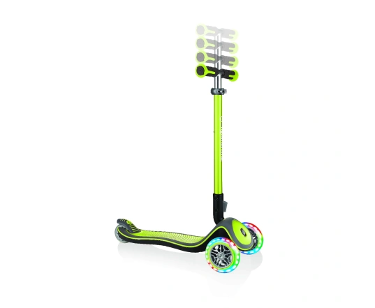 Самокат GLOBBER серії ELITE DELUXE зелений, колеса з підсвіткою, 50кг, 3+, 3 колеса