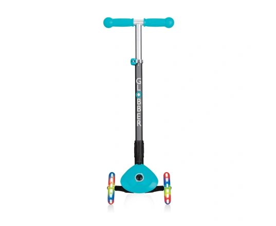 Самокат GLOBBER серії PRIMO FOLDABLE LIGHTS, бірюзовий, колеса з підсвіткою, 50кг, 3+