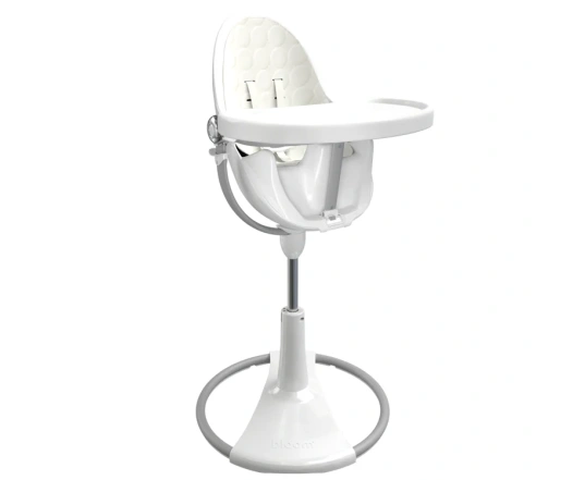 Стульчик для кормления Bloom Fresco White в комплекте с хлопковыми вкладышами -  Coconut white