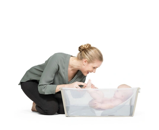Комплект ванночка для купання Stokke FLEXI BATH та підставка - блакитний