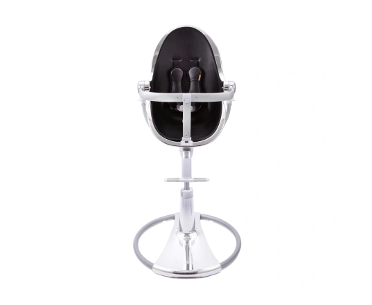 Стульчик для кормления Bloom Fresco Silver в комплекте с вкладышами из экокожи - Midnight black
