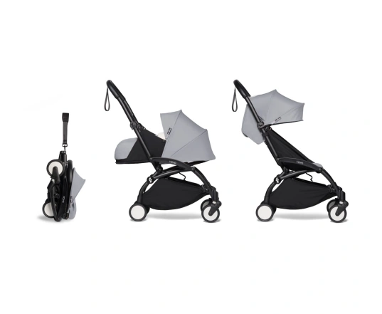 Універсальна коляска 2 в 1 Stokke YOYO³ + компактна люлька BABYZEN Stone (шасі Black)