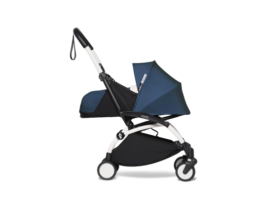 Універсальна коляска 2 в 1 Stokke YOYO³ + компактна люлька BABYZEN AF Blue Air France (шасі White)