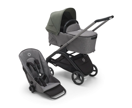 Универсальная коляска 2в1 Bugaboo DRAGONFLY - grafite/grey melange forest green
