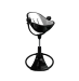 Стульчик для кормления Bloom Fresco Black в комплекте с вкладышами из экокожи - Lunar silver