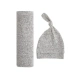 Подарунковий набір Aden + Anais пелюшка з трикотажного мусліну + шапочка heather grey