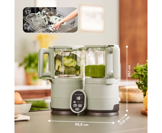 Блендер-пароварка Babymoov NUTRIBABY GLASS - селадон зелёный