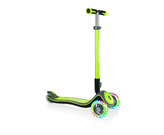 Самокат GLOBBER серії ELITE DELUXE зелений, колеса з підсвіткою, 50кг, 3+, 3 колеса