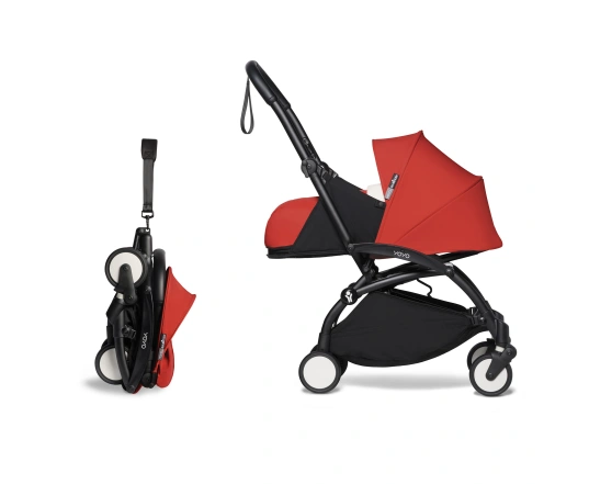 Універсальна коляска Stokke YOYO³ + компактна люлька BABYZEN Red (шасі Black)