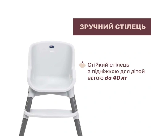 Стільчик для годування Chicco POLLY ZEST - білий