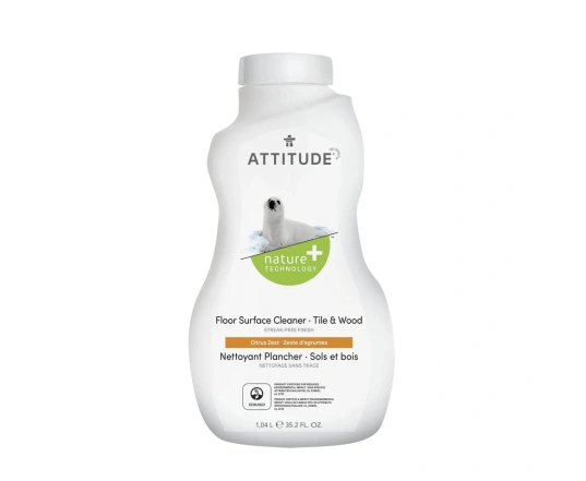 Засіб для чищення поверхні підлоги, для плитки та дерева ATTITUDE Floor Surfaces Cleaner Tiles and Wood цитрусова цедра
