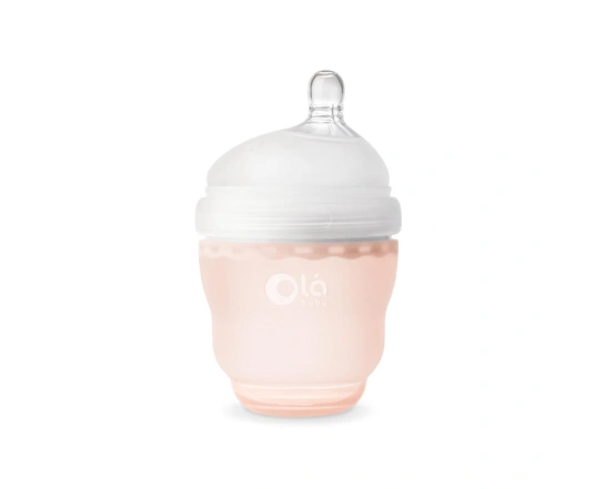 Силіконова антиколікова пляшечка Olababy GentleBottle Coral 120 мл
