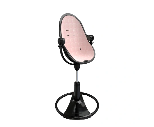 Стульчик для кормления Bloom Fresco Black в комплекте с хлопковыми вкладышами - Blush pink