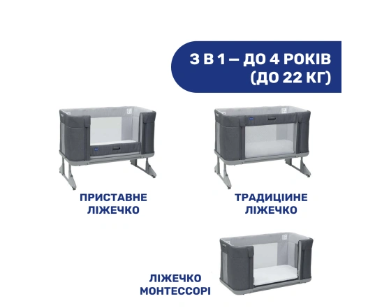 Ліжечко 3 в 1 Chicco NEXT2ME FOREVER кол.04