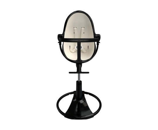 Стульчик для кормления Bloom Fresco Black в комплекте с вкладышами из экокожи - Coconut white
