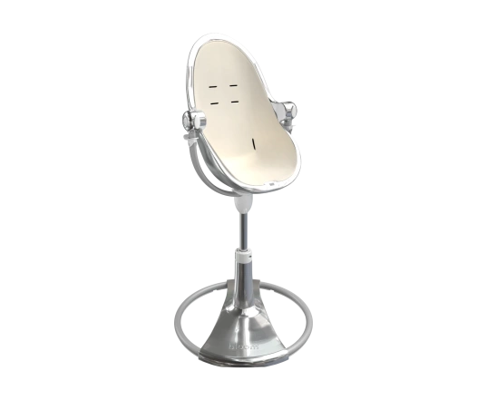 Стульчик для кормления Bloom Fresco Silver в комплекте с вкладышами из экокожи - Coconut white