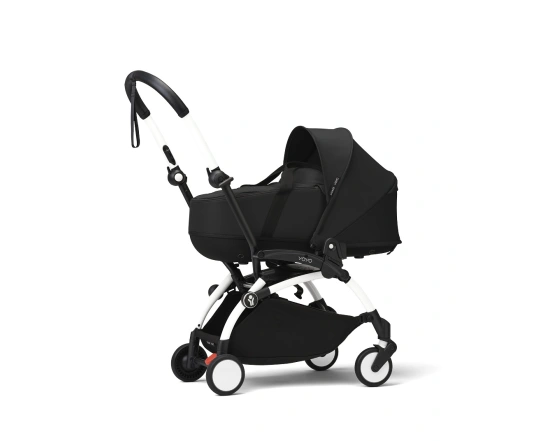 Универсальная коляска 2 в 1 с люлькой newborn shell Stokke YOYO³ Black (шасси White)