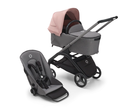 Универсальная коляска 2в1 Bugaboo DRAGONFLY - grafite/grey melange morning pink