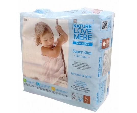 Підгузки NatureLoveMere Super Slim, розмір XL, 12+кг, 24 шт.