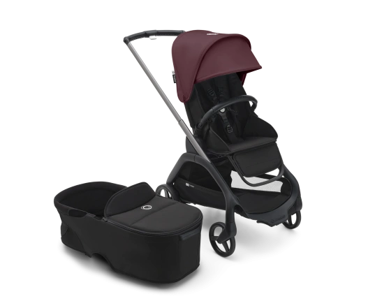 Универсальная коляска 2в1 Bugaboo DRAGONFLY - black/grey melange dark cherry