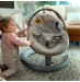 Шезлонг - качалка Nuna Leaf Grow с игрушечной дугой Quartz, светло-серый