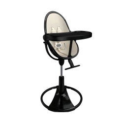 Стільчик для годування Bloom Fresco Black в комплекті із вставками з екошкіри - Coconut white - зображення