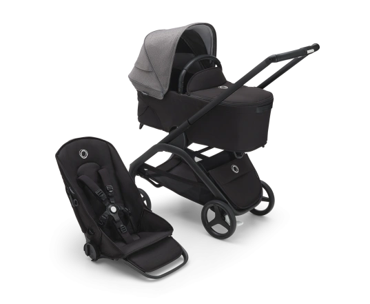 Универсальная коляска 2в1 Bugaboo DRAGONFLY - black/midnight black grey melange