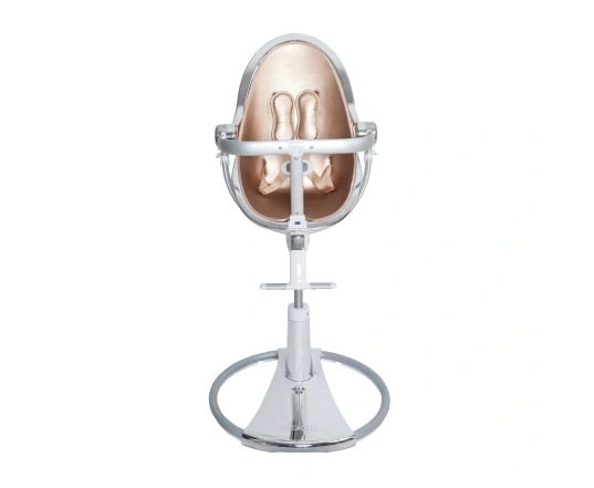 Стульчик для кормления Bloom Fresco Silver в комплекте с вкладышами из экокожи - Rose Gold