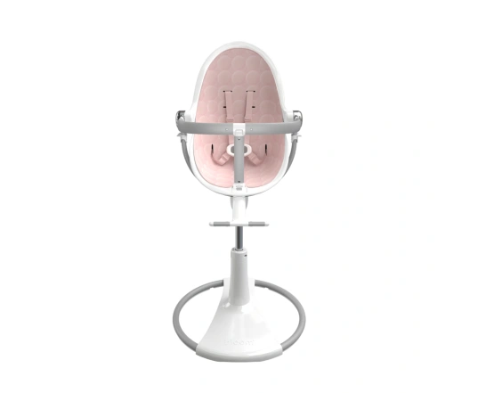 Стульчик для кормления Bloom Fresco White в комплекте с хлопковыми вкладышами - Blush pink