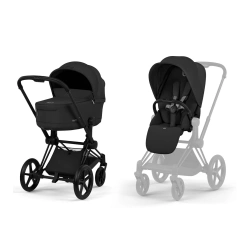 Коляска 2 в 1 Cybex PRIAM Comfort Collection 5.0 - sepia black (шасі Matt Black) - зображення