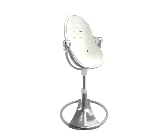 Стульчик для кормления Bloom Fresco Silver в комплекте с хлопковыми вкладышами - Coconut white