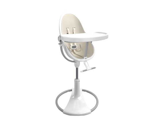 Стульчик для кормления Bloom Fresco White в комплекте с вкладышами из экокожи - Coconut white