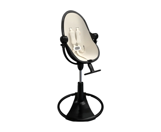 Стульчик для кормления Bloom Fresco Black в комплекте с вкладышами из экокожи - Coconut white