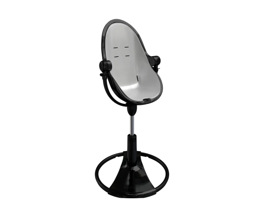 Стульчик для кормления Bloom Fresco Black в комплекте с вкладышами из экокожи - Lunar silver