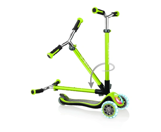 Самокат GLOBBER серії ELITE PRIME зелений, колеса з підсвіткою, 50кг, 3+, 3 колеса