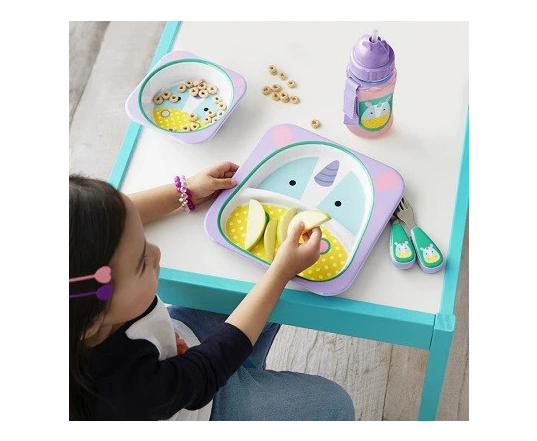 Набір силіконовий слинявчик, столові прилади та поїльник Skip Hop - Єдиноріг