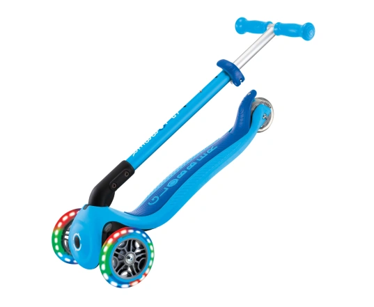 Самокат GLOBBER серії PRIMO FOLDABLE LIGHTS, блакитний, колеса з підсвіткою, 50кг, 3+