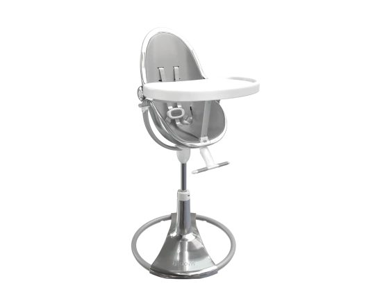 Стульчик для кормления Bloom Fresco Silver в комплекте с вкладышами из экокожи - Lunar silver