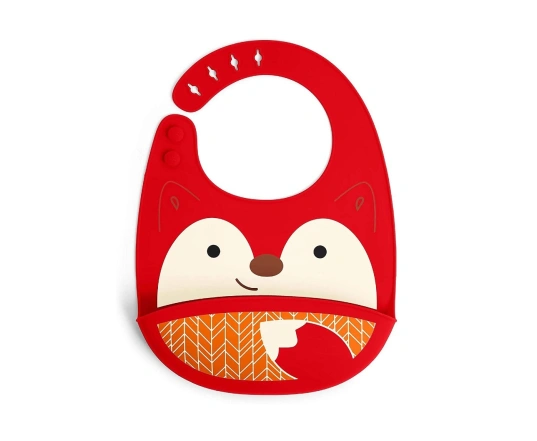 Набір силіконовий слинявчик, контейнер для снеків та поїльник Skip Hop - Лисичка