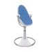 Стульчик для кормления Bloom Fresco White в комплекте с вкладышами из экокожи - Riviera blue