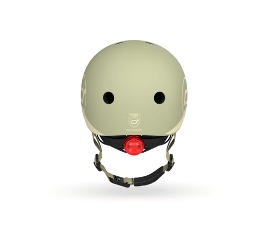 Шолом захисний дитячий Scoot and Ride, оливковий, з ліхтариком, 45-51см