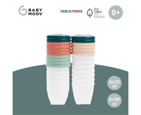 Набор контейнеров для еды Babymoov Babybols Kit 8x250ml + 8x180ml 